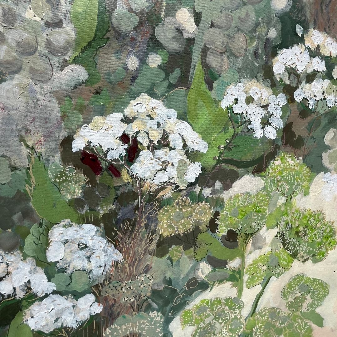 Akryl - Łąka w mgle Kolekcja Kwiaty 120 x 120 cm (2)