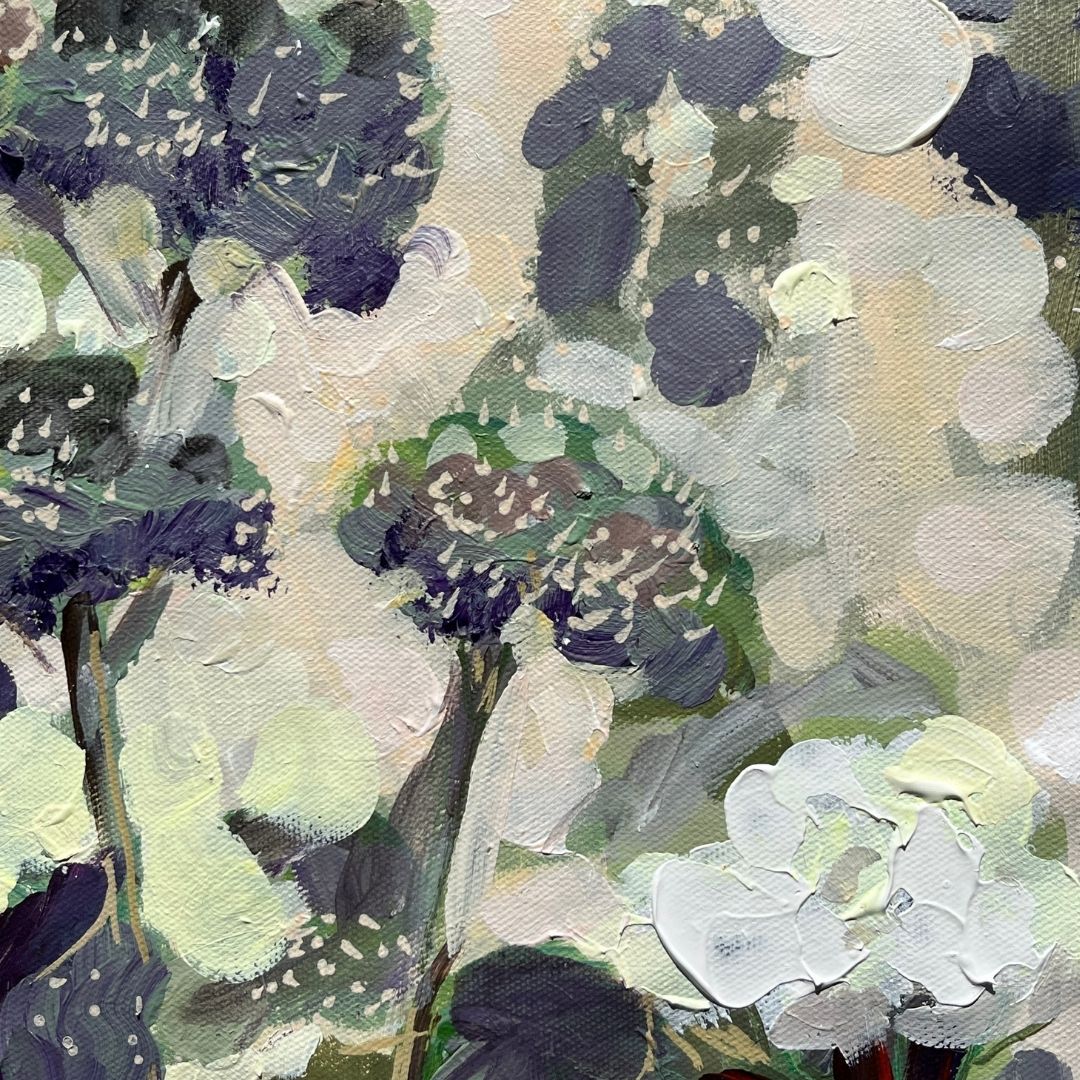 Akryl - Łąka w mgle Kolekcja Kwiaty 70x7070x70