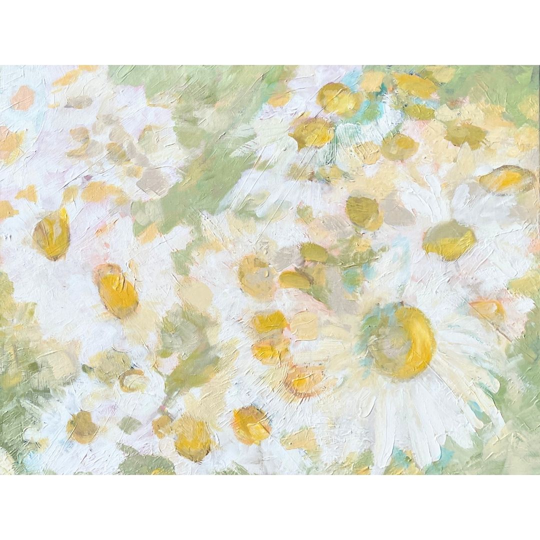 Akryl - Margerytki w mgle Kolekcja Kwiaty 90x70