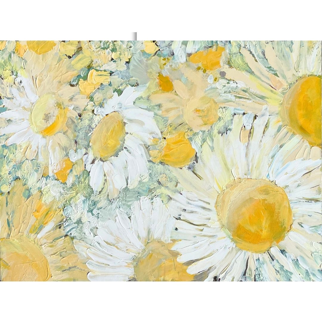 Akryl - Margerytki w słońcu Kolekcja Kwiaty 80x60